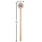 School Mascot Wooden 7.5" Stir Stick - Round - Dimensions