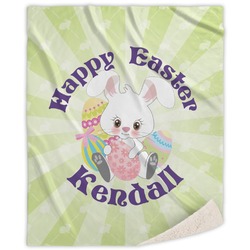 Easter Bunny Sherpa Throw Blanket - 60"x80" (Personalized)