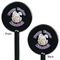 Easter Bunny Black Plastic 5.5" Stir Stick - Double Sided - Round - Front & Back