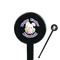 Easter Bunny Black Plastic 7" Stir Stick - Round - Closeup