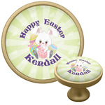 Easter Bunny Cabinet Knob - Gold (Personalized)