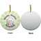 Easter Bunny Ceramic Flat Ornament - Circle Front & Back (APPROVAL)