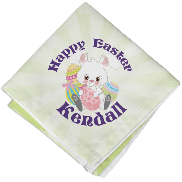 Custom Easter Bunny Cloth Cocktail Napkin - Single w/ Name or Text