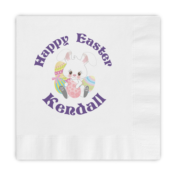 Custom Easter Bunny Embossed Decorative Napkins (Personalized)