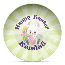 Easter Bunny Microwave Safe Plastic Plate - Composite Polymer (Personalized)