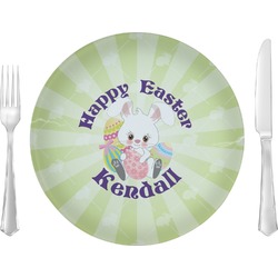 Easter Bunny Glass Lunch / Dinner Plate 10" (Personalized)