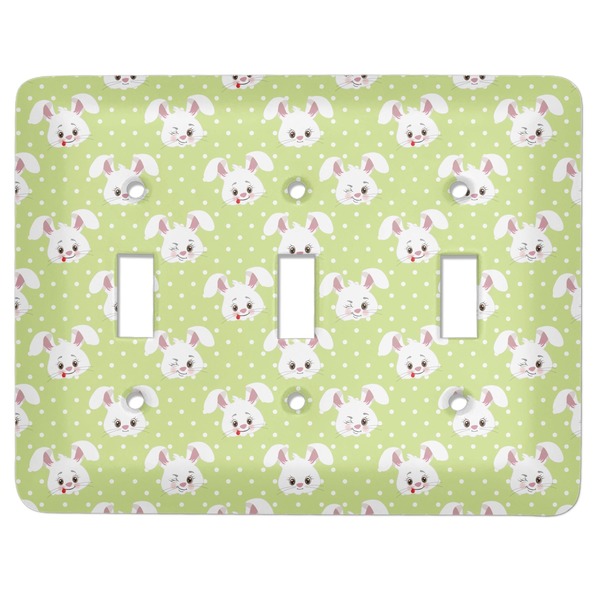 Custom Easter Bunny Light Switch Cover (3 Toggle Plate)