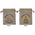 Easter Bunny Medium Burlap Gift Bag - Front & Back (Personalized)