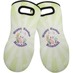 Easter Bunny Neoprene Oven Mitts - Set of 2 w/ Name or Text