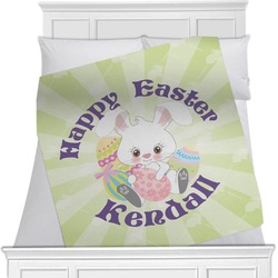 Easter Bunny Minky Blanket - Toddler / Throw - 60"x50" - Double Sided (Personalized)