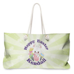 Easter Bunny Large Tote Bag with Rope Handles (Personalized)