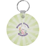 Easter Bunny Round Plastic Keychain (Personalized)