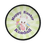 Easter Bunny Iron On Round Patch w/ Name or Text