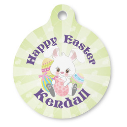 Easter Bunny Round Pet ID Tag - Large (Personalized)