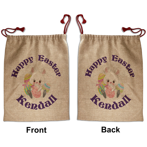 Custom Easter Bunny Santa Sack - Front & Back (Personalized)