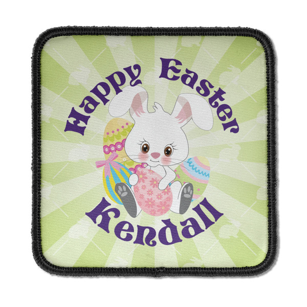 Custom Easter Bunny Iron On Square Patch w/ Name or Text