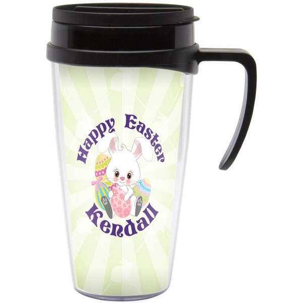 Custom Easter Bunny Acrylic Travel Mug with Handle (Personalized)