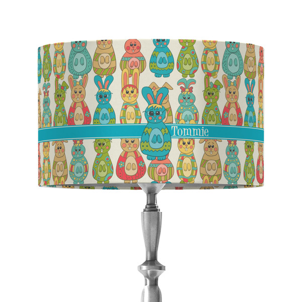 Custom Fun Easter Bunnies 12" Drum Lamp Shade - Fabric (Personalized)