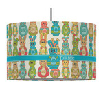 Fun Easter Bunnies 12" Drum Pendant Lamp - Fabric (Personalized)