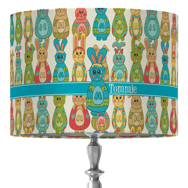 Custom Fun Easter Bunnies 16" Drum Lamp Shade - Fabric (Personalized)