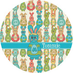 Fun Easter Bunnies Multipurpose Round Labels - Custom Sized (Personalized)