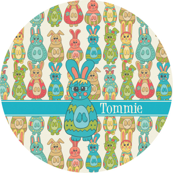 Custom Fun Easter Bunnies Multipurpose Round Labels - Custom Sized (Personalized)