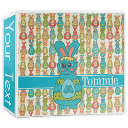 Fun Easter Bunnies 3-Ring Binder - 3 inch (Personalized)
