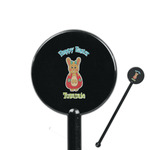 Fun Easter Bunnies 5.5" Round Plastic Stir Sticks - Black - Double Sided (Personalized)