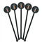 Fun Easter Bunnies Black Plastic 5.5" Stir Stick - Round - Fan View