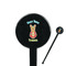 Fun Easter Bunnies Black Plastic 7" Stir Stick - Round - Closeup