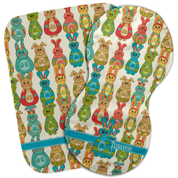 Custom Fun Easter Bunnies Burp Cloth (Personalized)