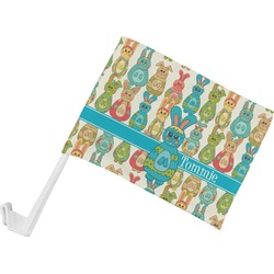 Fun Easter Bunnies Car Flag - Small w/ Name or Text