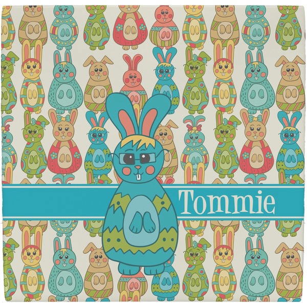 Custom Fun Easter Bunnies Ceramic Tile Hot Pad (Personalized)