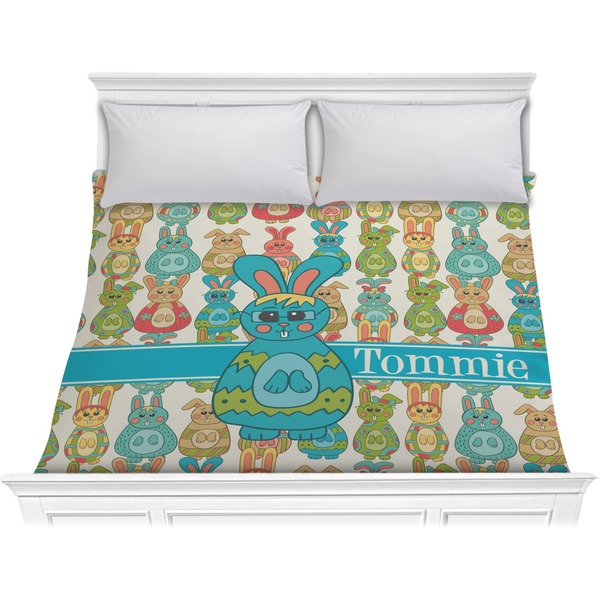 Custom Fun Easter Bunnies Comforter - King (Personalized)