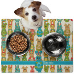 Fun Easter Bunnies Dog Food Mat - Medium w/ Name or Text