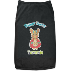 Fun Easter Bunnies Black Pet Shirt - L (Personalized)