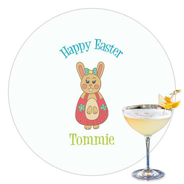 Custom Fun Easter Bunnies Printed Drink Topper - 3.5" (Personalized)