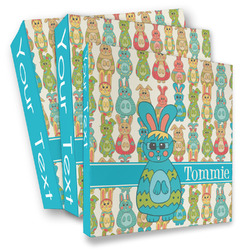 Fun Easter Bunnies 3 Ring Binder - Full Wrap (Personalized)