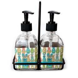 Fun Easter Bunnies Glass Soap & Lotion Bottle Set (Personalized)