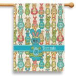 Fun Easter Bunnies 28" House Flag - Single Sided (Personalized)