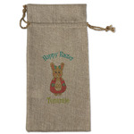 Fun Easter Bunnies Large Burlap Gift Bag - Front (Personalized)