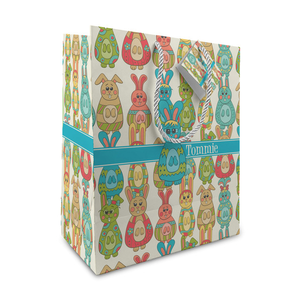 Custom Fun Easter Bunnies Medium Gift Bag (Personalized)