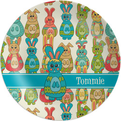 Fun Easter Bunnies Melamine Plate (Personalized)