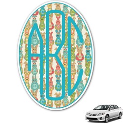 Fun Easter Bunnies Monogram Car Decal (Personalized)