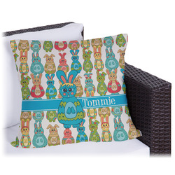 Fun Easter Bunnies Outdoor Pillow (Personalized)