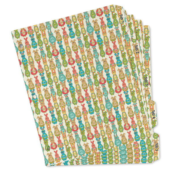 Custom Fun Easter Bunnies Binder Tab Divider - Set of 5 (Personalized)