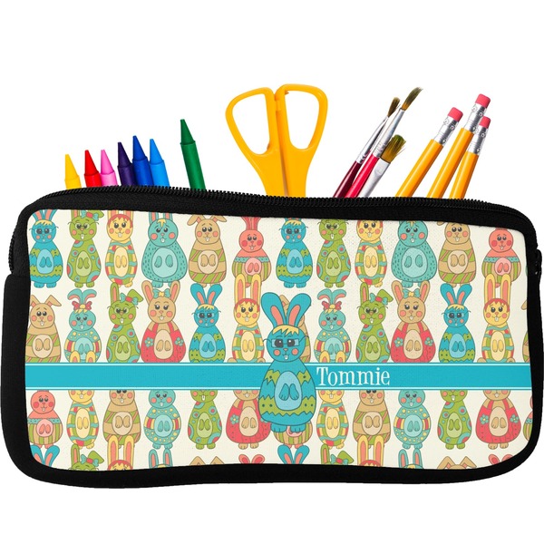 Custom Fun Easter Bunnies Neoprene Pencil Case (Personalized)