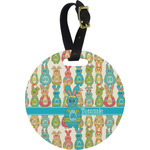 Fun Easter Bunnies Plastic Luggage Tag - Round (Personalized)