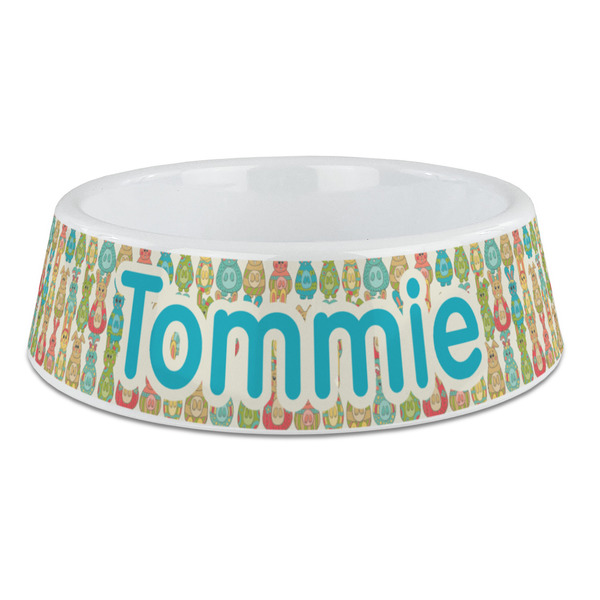 Custom Fun Easter Bunnies Plastic Dog Bowl - Large (Personalized)