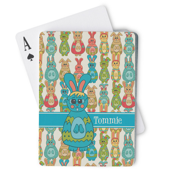 Custom Fun Easter Bunnies Playing Cards (Personalized)